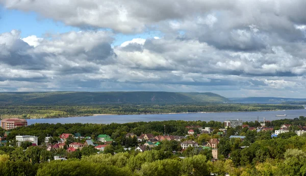 Vue Banlieue Samara Avec Volga Les Montagnes Zhiguli — Photo