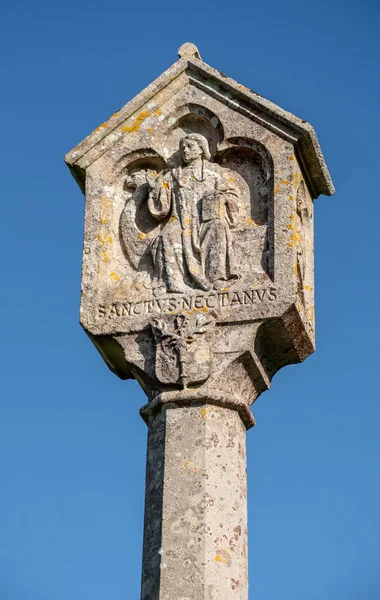 Erstes Nektan-geschnitztes Kreuz in Hartland bei Stoke — Stockfoto