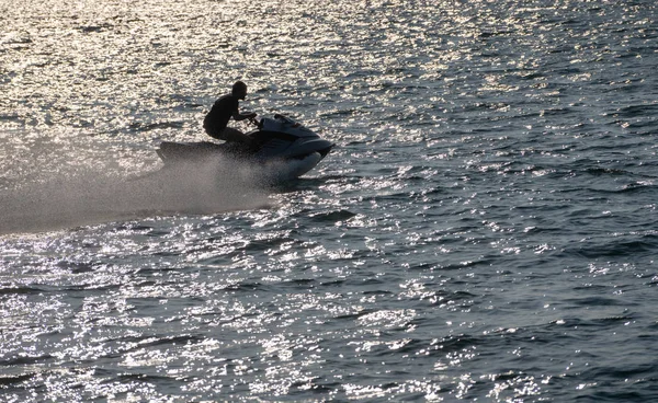 Jet ski or wave runner in ocean off Ilfracombe — Stock Photo, Image