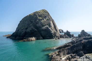 Lundy Adası Devon kapalı kayalık kıyı