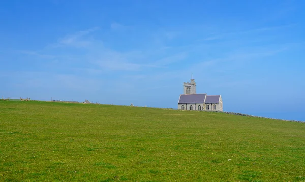 Starý kostel na ostrově Lundy z Devonu — Stock fotografie