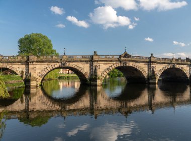View over the River Severn of English Bridge in Shrewsbury clipart