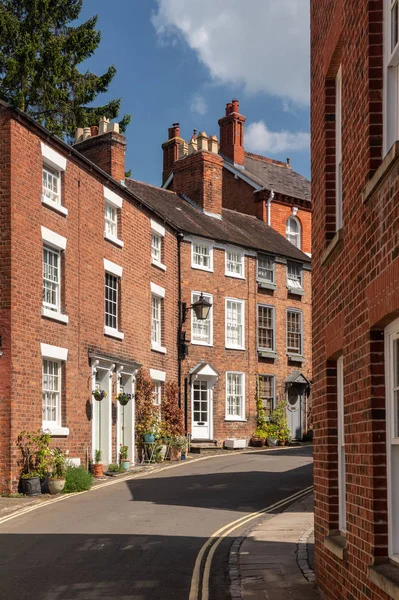 Bella strada georgiana e case in Shrewsbury — Foto Stock