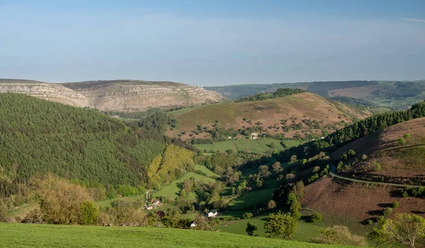 Dolinie w pobliżu Llangollen na drodze Pass Podkowa — Zdjęcie stockowe