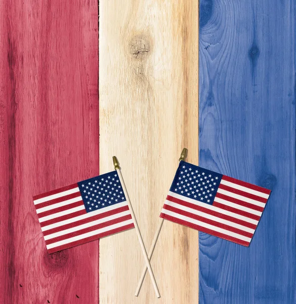 USA kleuren van de vlag met vlaggen voor Independence day — Stockfoto