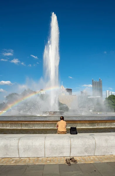 Point State Park Fountain nel centro di Pittsburgh — Foto Stock