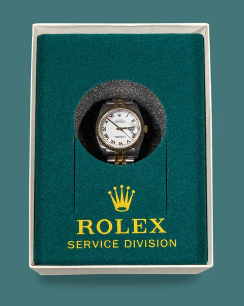 Rolex Oyster Datejust mens watch returned from service — Stock Photo, Image