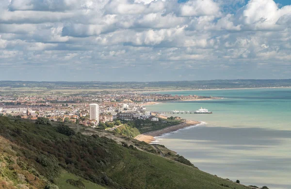 Panorama van het resort van Eastbourne in Sussex — Stockfoto