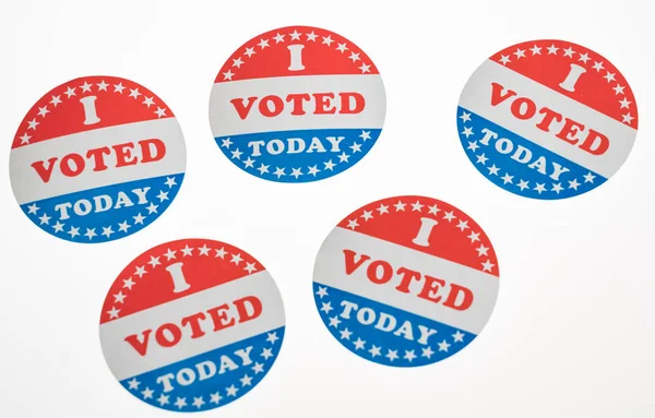 Jag röstade idag papper klistermärken på vit bakgrund — Stockfoto