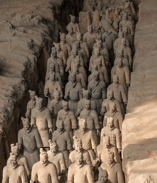 Detail Pottery Terracotta Army Warriors Soldiers Found Xian China — Stock Photo, Image