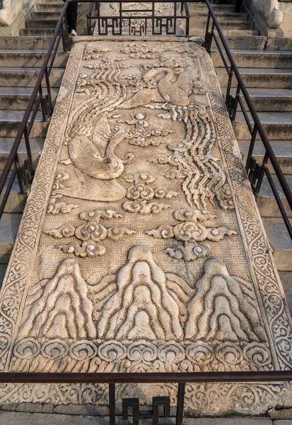 Dettaglio dei gradini di marmo al Tempio del Cielo a Pechino Cina — Foto Stock