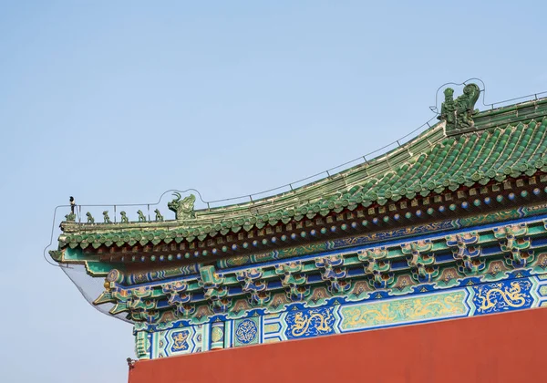 Detail der Fliesen auf dem Tempel des Himmels in Peking China — Stockfoto