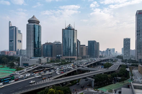 Modern épületek a város üzleti negyedében, a pekingi — Stock Fotó