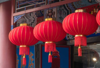 Tianjin Antik Kültür Caddesi üzerinde fener