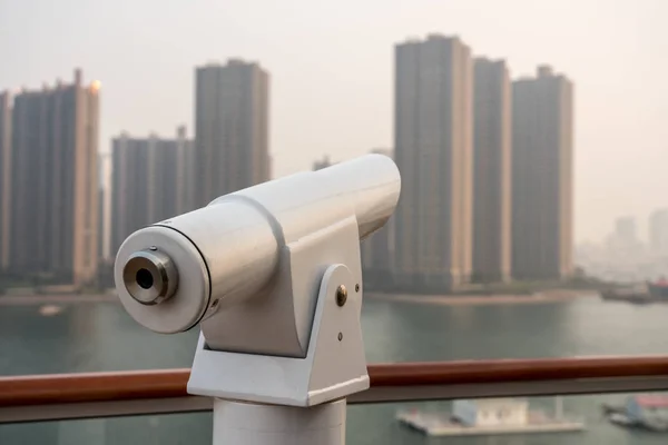 Optical telescope on deck of cruise ship — Stock Photo, Image