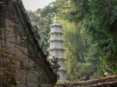 Laoshan Qingdao yakınındaki antik Taoist tapınakta