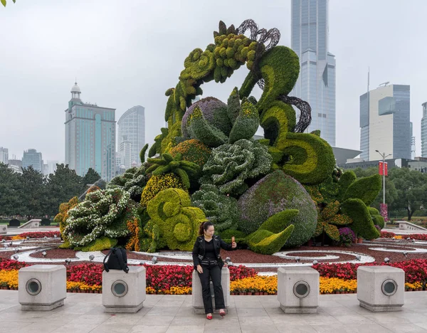 Floral display for National Day in Shanghai — Stock Photo, Image