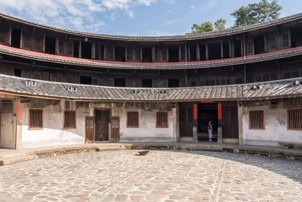 Tulou toplulukların Huaan Unesco Dünya Mirası sit alanı, üst katlarda