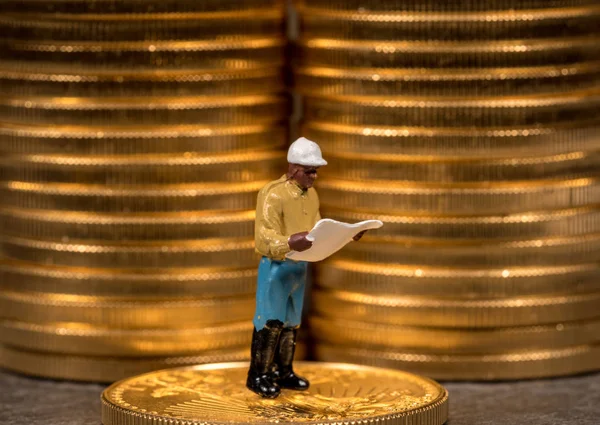 Konzept der Investition in Gold bei uns Schatzkammer Goldadlermünzen — Stockfoto