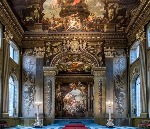 La Painted Hall all'Old Royal Naval College di Greenwich — Foto Stock