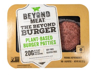 Beyond Meat plant based burger package of two patties clipart