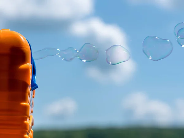 Childs mekanisk tvål bubbla Maker eller fläkt — Stockfoto