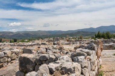 Peloponnese Yunanistan 'da Tiryns antik Yunan tarihi site