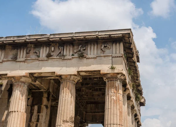 Détail du Temple d'Héphaïstos en Agora grecque — Photo