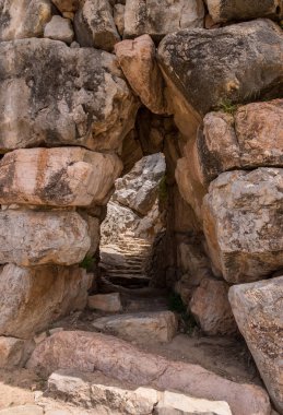 Peloponnese Yunanistan 'da Tiryns antik Yunan tarihi site