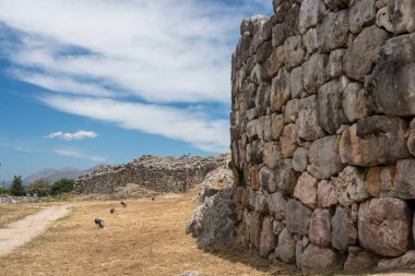 Peloponnese Yunanistan 'da Tiryns antik Yunan tarihi site