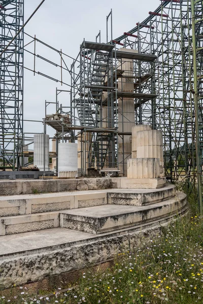 Ruiny świątyni w Sanktuarium Asklepios w Epidauros Grecja — Zdjęcie stockowe