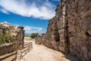 Peloponnese Yunanistan 'da Tiryns antik Yunan tarihi site
