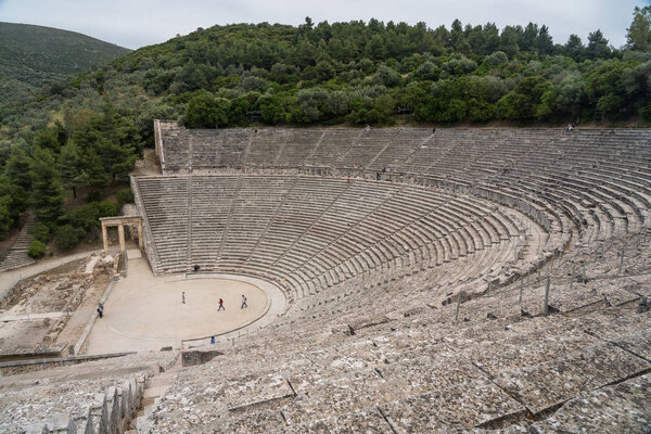 Massive amphitheatre at Sanctuary of Asklepios at Epidaurus Greece