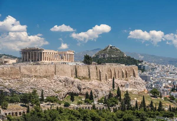 Πανόραμα της πόλης της Αθήνας από τον λόφο του Λυκαβηττού — Φωτογραφία Αρχείου