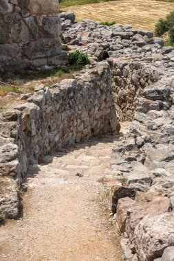 Peloponnese Yunanistan 'da Tiryns antik Yunan tarihi site