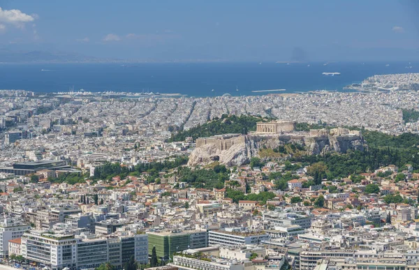 Panorama van de stad Athene vanaf de Lycabettus-Heuvel — Stockfoto