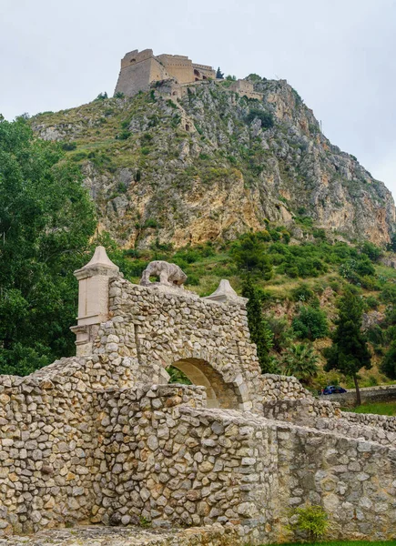 Hilltop erőd Palamidi a Nafplio Görögországban — Stock Fotó