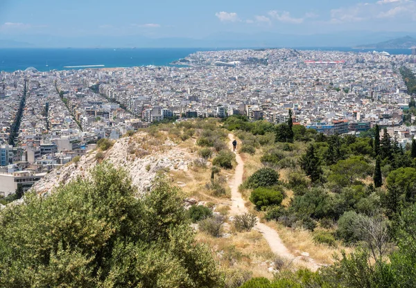 Panorama della città di Atene da Filopappou Hill — Foto Stock