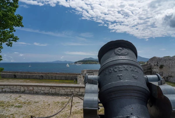 Old Fortress of Corfu on promontory by old town — Stock Photo, Image