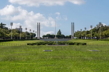 Lizbon'un merkezindeki Eduardo Vii park boyunca görüş