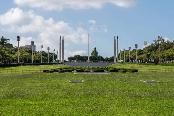 Вид на парк Эдуардо VII в центре Лиссабона — стоковое фото