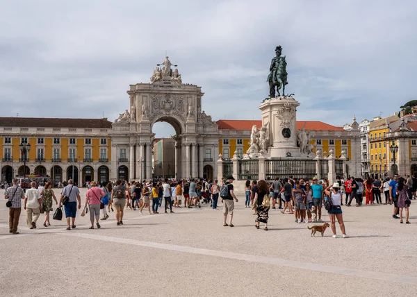 Högupplöst Panorama av Commerce Square i Lissabon — Stockfoto