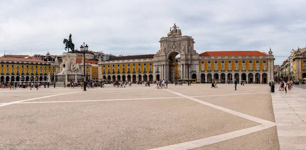 High resolution panorama of Commerce Square in Lisbon — Stock Photo, Image