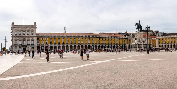 Högupplöst Panorama av Commerce Square i Lissabon — Stockfoto