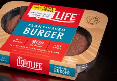 Lightlife bitki iki köfte paketi burger tabanlı