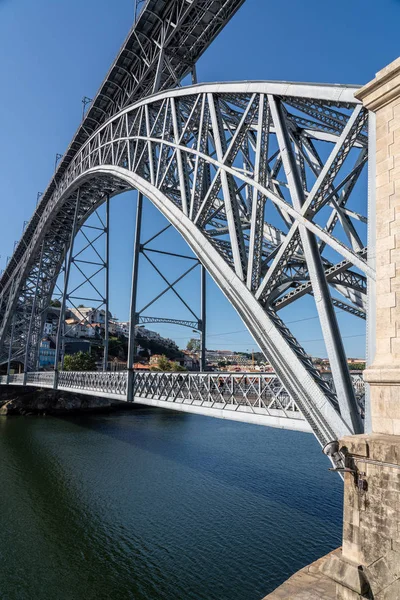 Dupla szintű acél Arch híd Dom Luis-ban Porto — Stock Fotó
