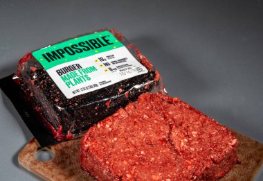 İmkansız bitkisel hamburger paketi vejetaryen eti