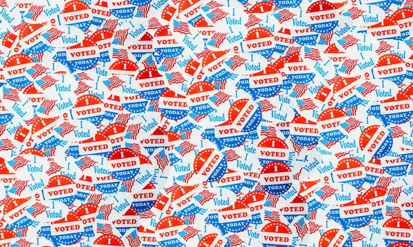 Background created from many election voting stickers or badges — Stock Photo, Image