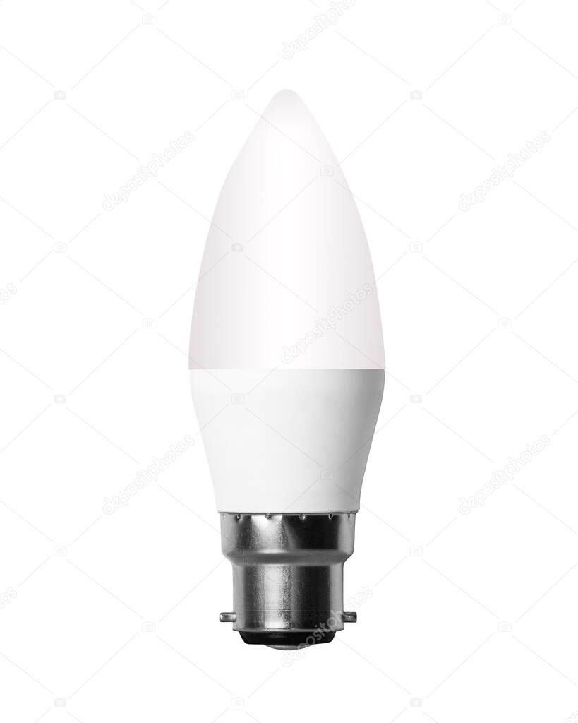 Isolated LED candle bulb with bayonet connector for UK style lamps