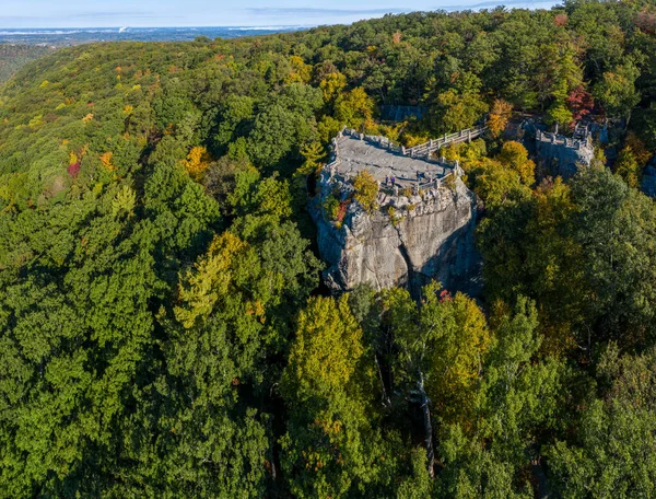 Coopers Rock State Park z widokiem na rzekę Cheat w Zachodniej Wirginii z kolorami jesieni — Zdjęcie stockowe